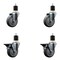 Service Caster 4'' Thermoplastic Rubber Wheel Swivel 1-7/8'' Expanding Stem Caster Set 2 Brakes, 4PK SCC-EX20S414-TPRB-2-PLB-2-178 - alternate 1